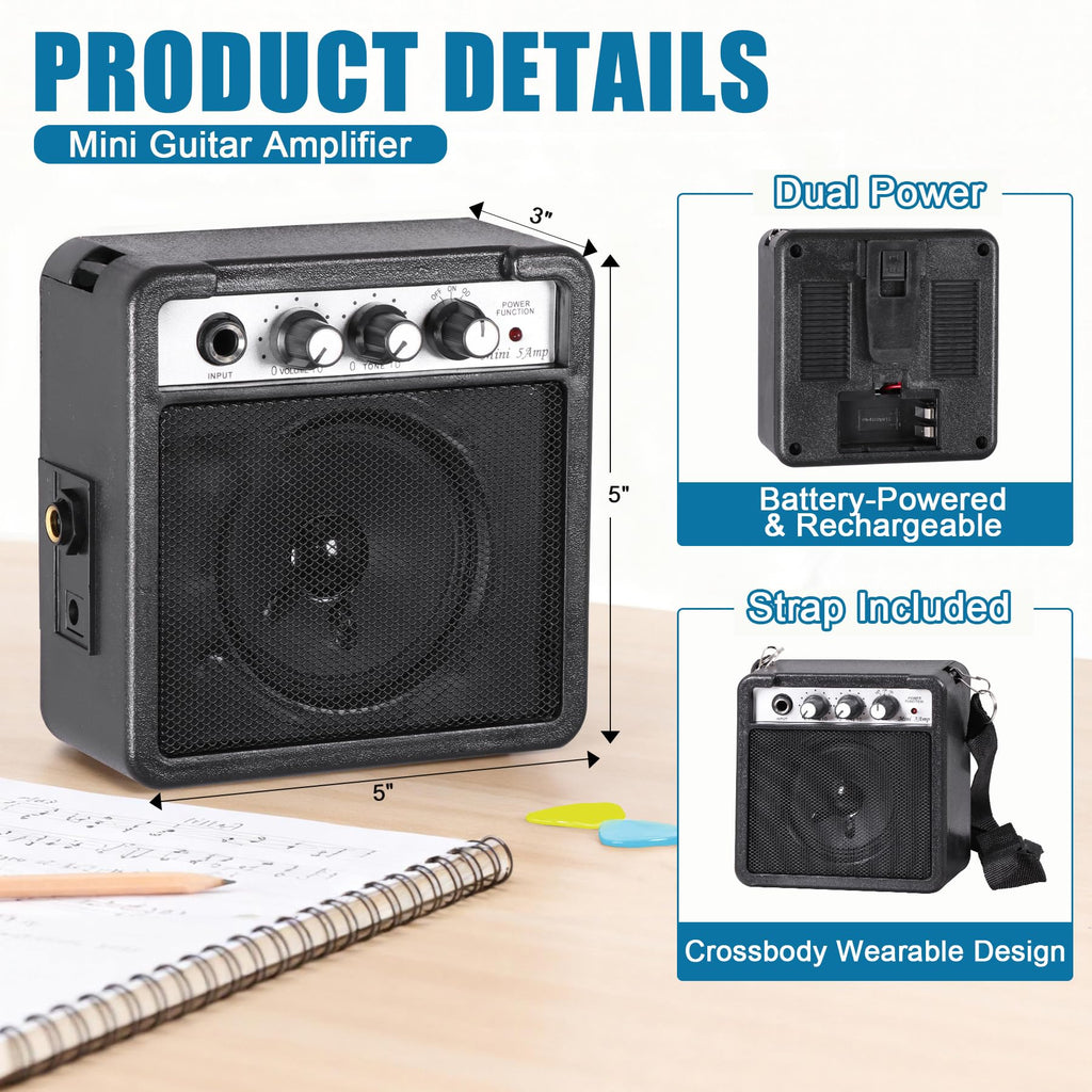 30" Blue Electric Guitar Beginner Kit with Amp and Bag C615387