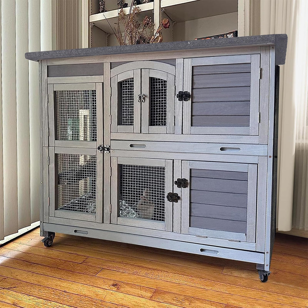 Rabbit Hutch with Plastic Tray D363