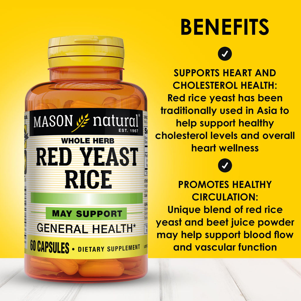 Red Yeast Rice Herbal Supplement 60 Capsules Pack of 3 J6682