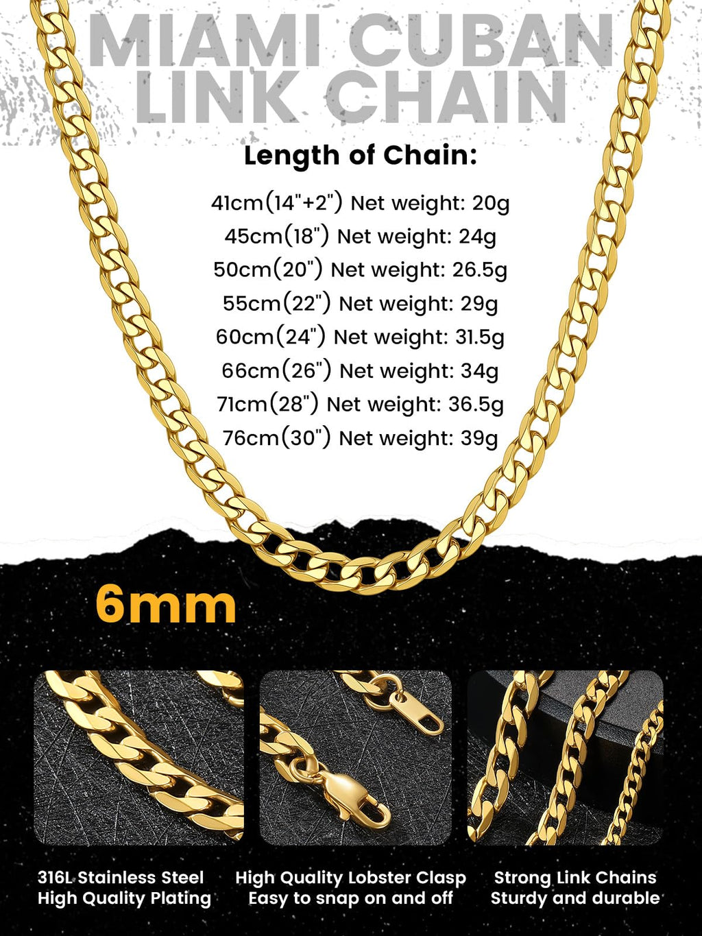 Stainless Steel Figaro Chain Necklace C476