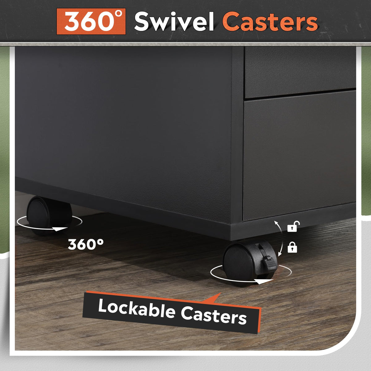 5 Drawer Black Filing Cabinet L86761
