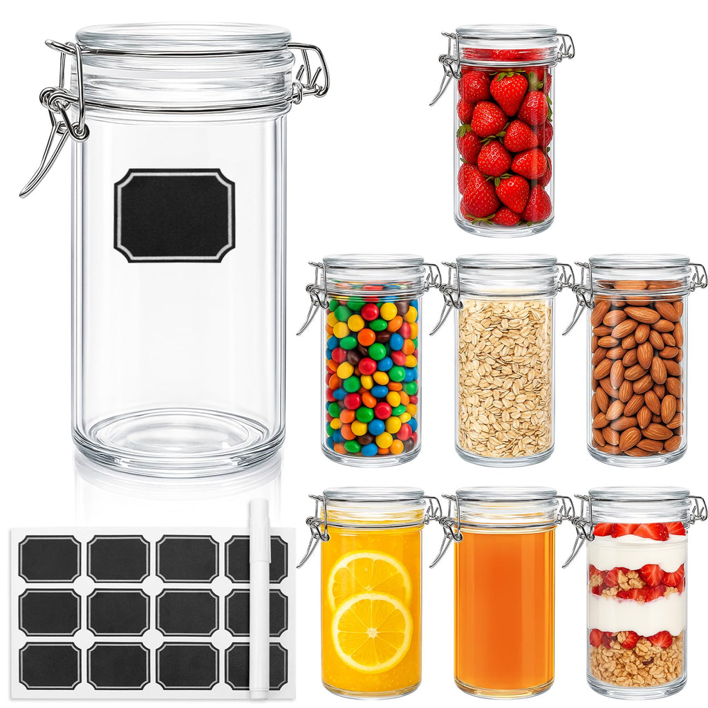 8 PCS 16 oz Glass Jars with Airtight Lid L838