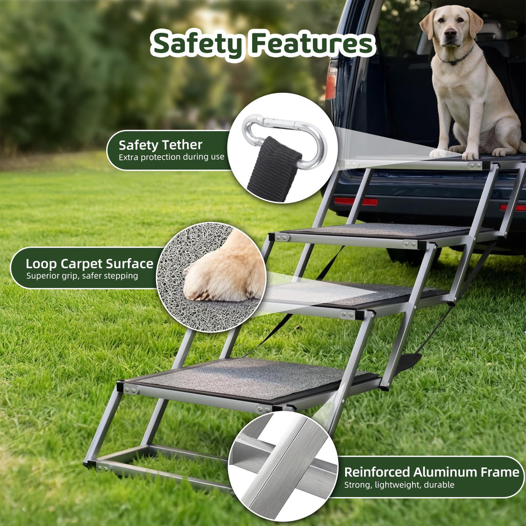 20'' Extra Wide 4-Step Aluminum Dog Stairs I277198