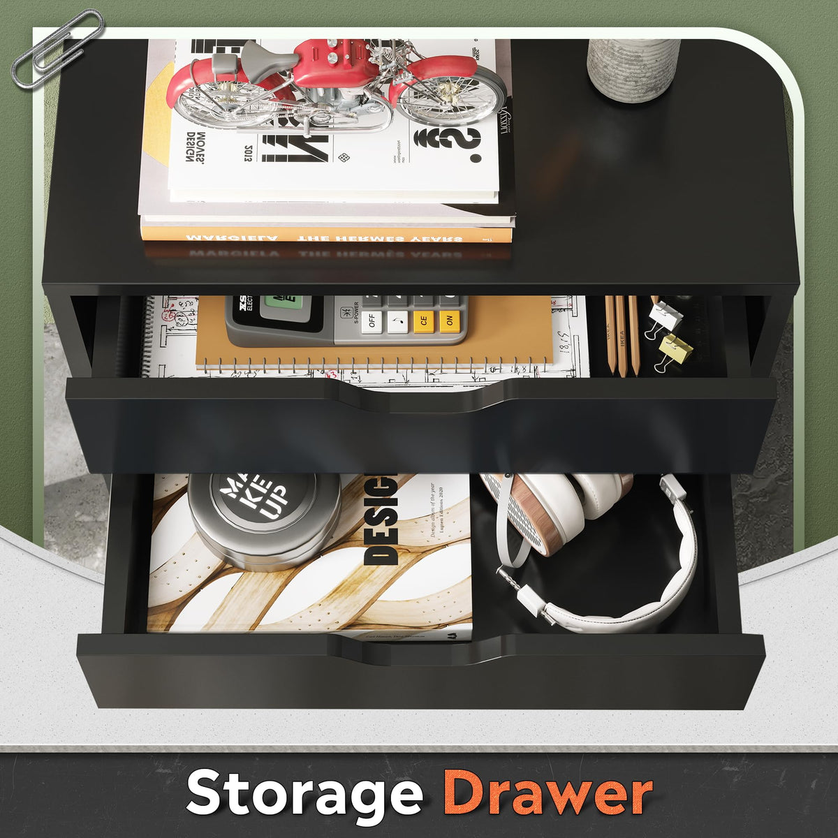 5 Drawer Black Filing Cabinet L86761