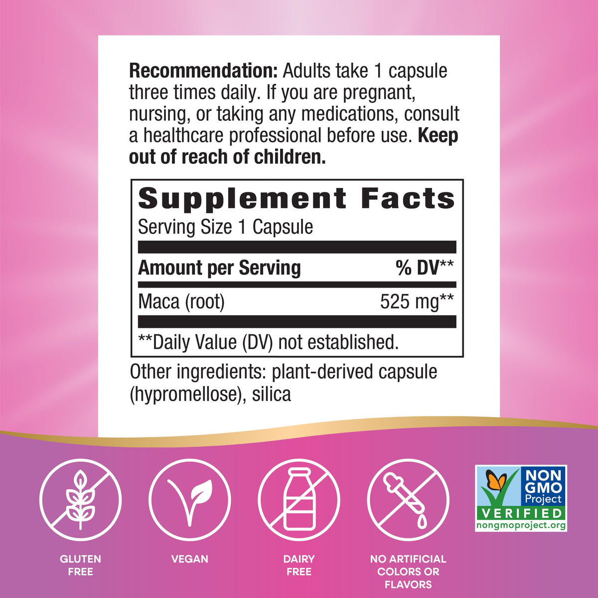 Maca Root Capsules Vegan 100 ct N4168
