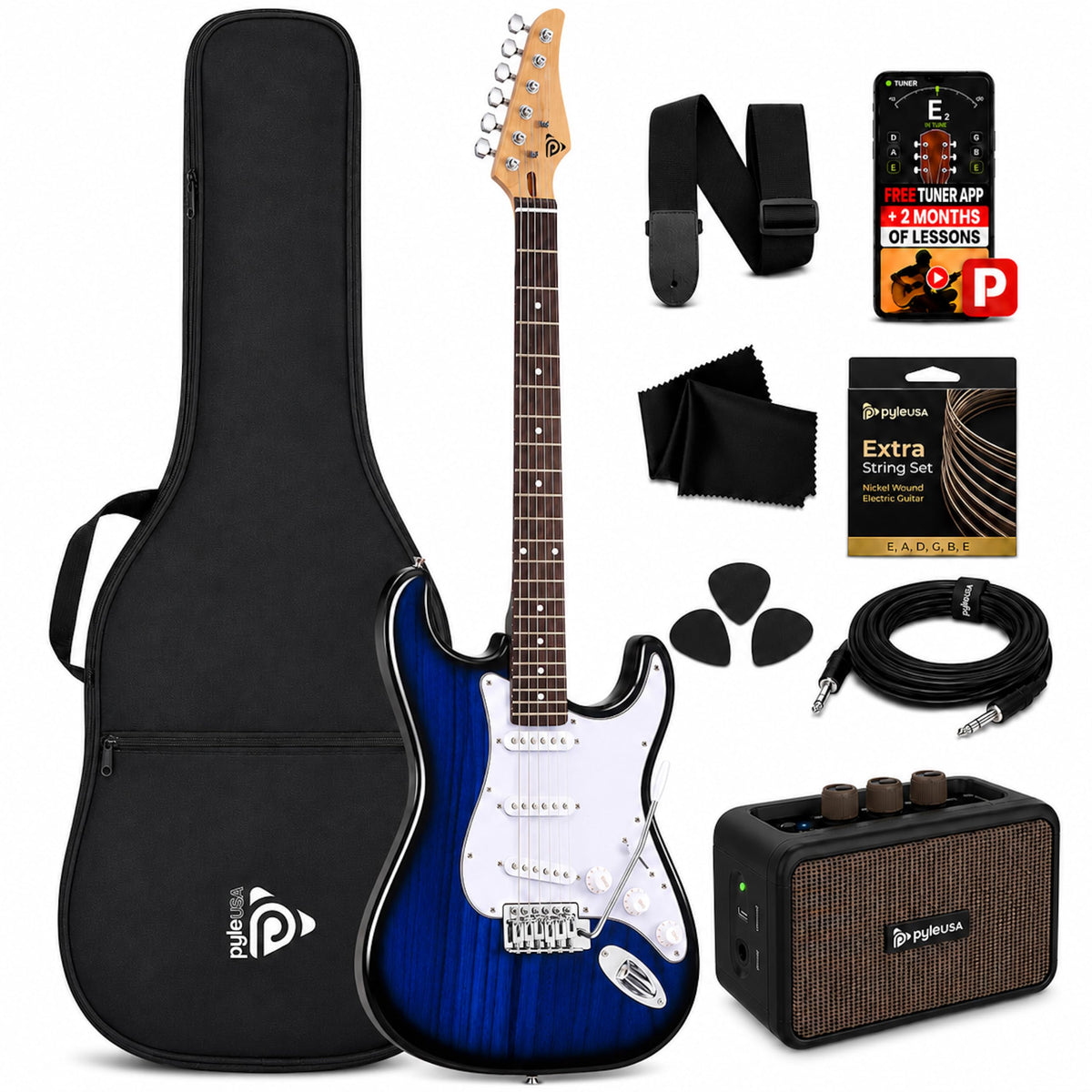 Blue Burst Electric Guitar and Amp Kit H719