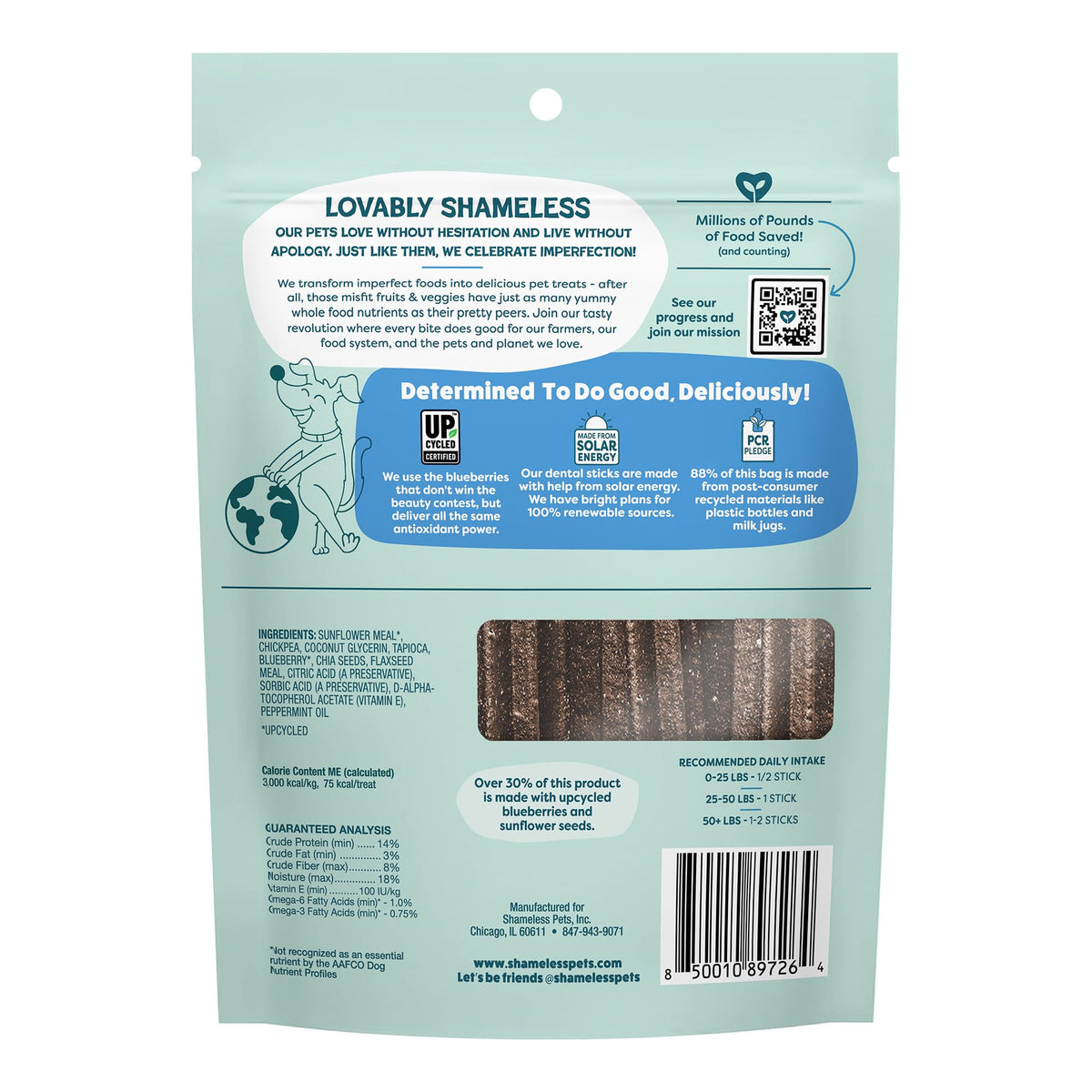 Blueberry & Mint Dental Chews for Dogs, 8 Chews F962