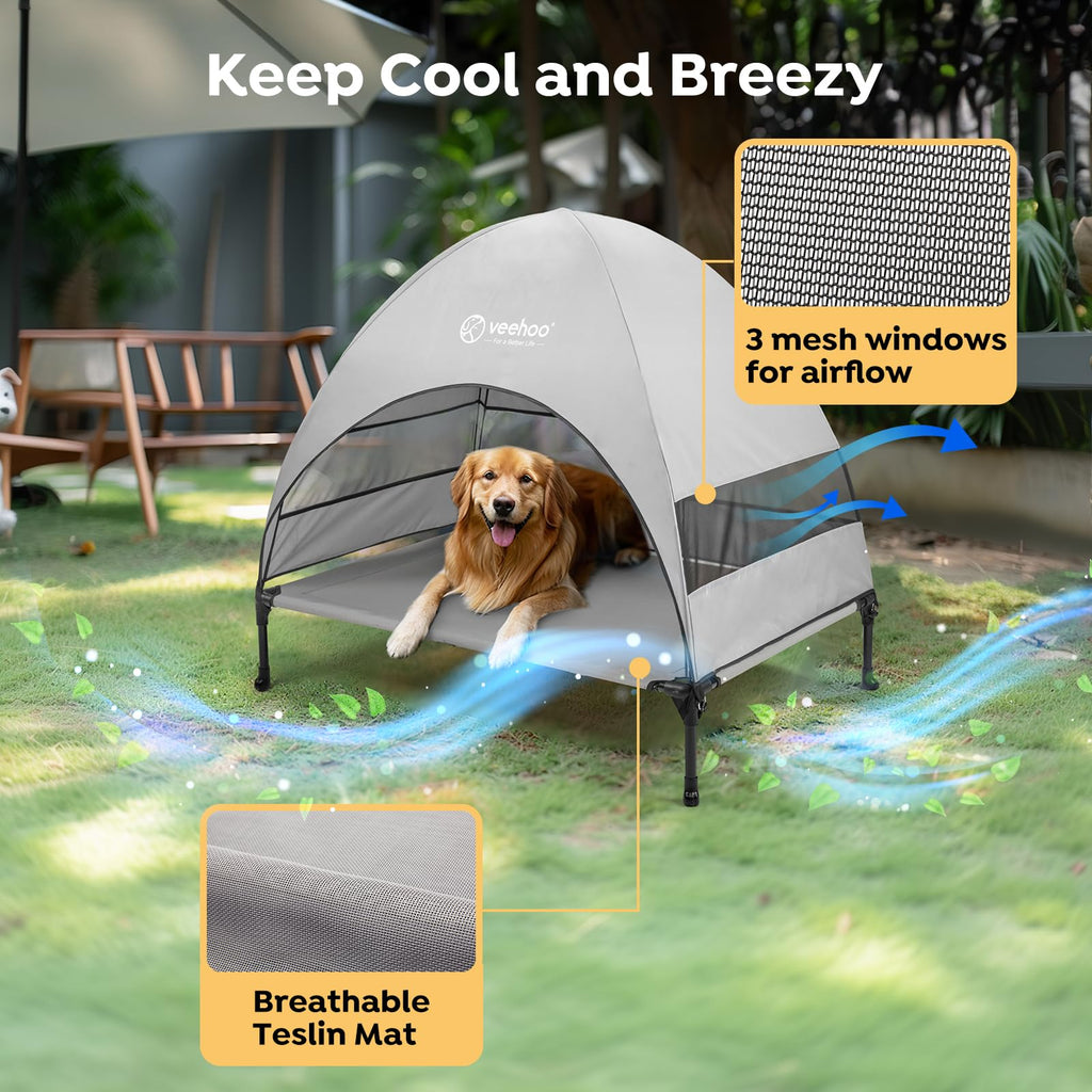 Elevated Outdoor Dog Bed with Canopy P97897