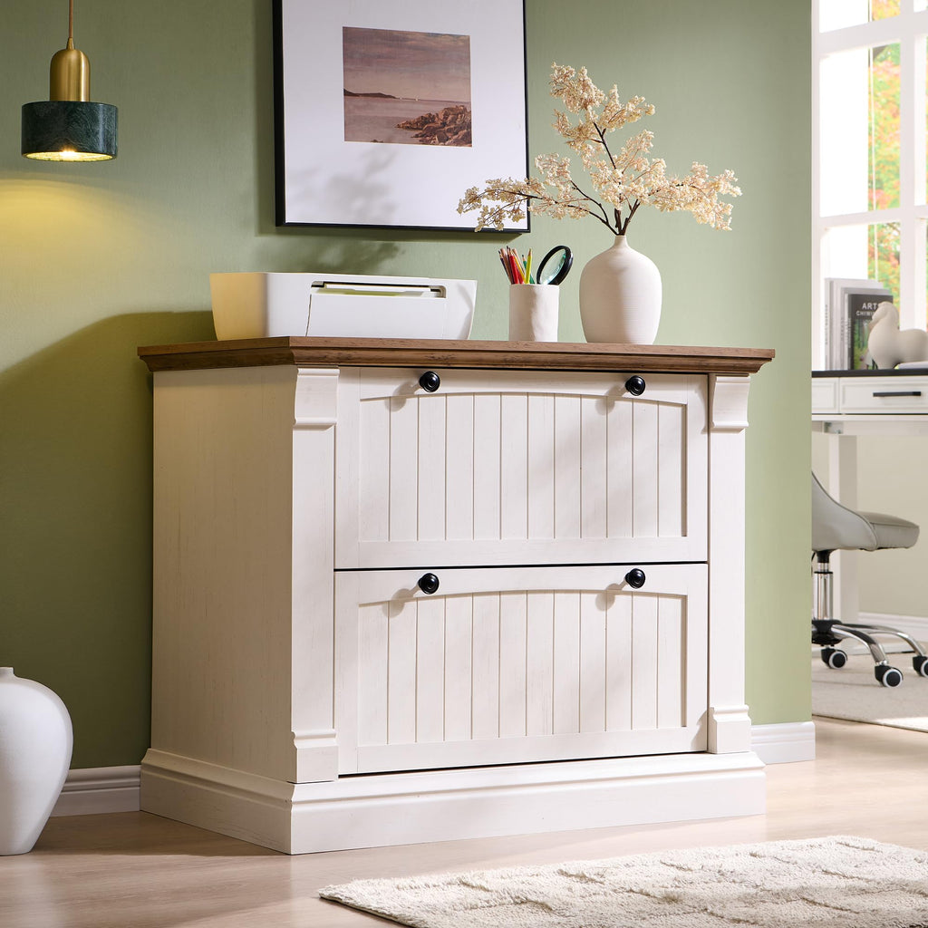 Antique White 2 Drawer File Cabinet S132998