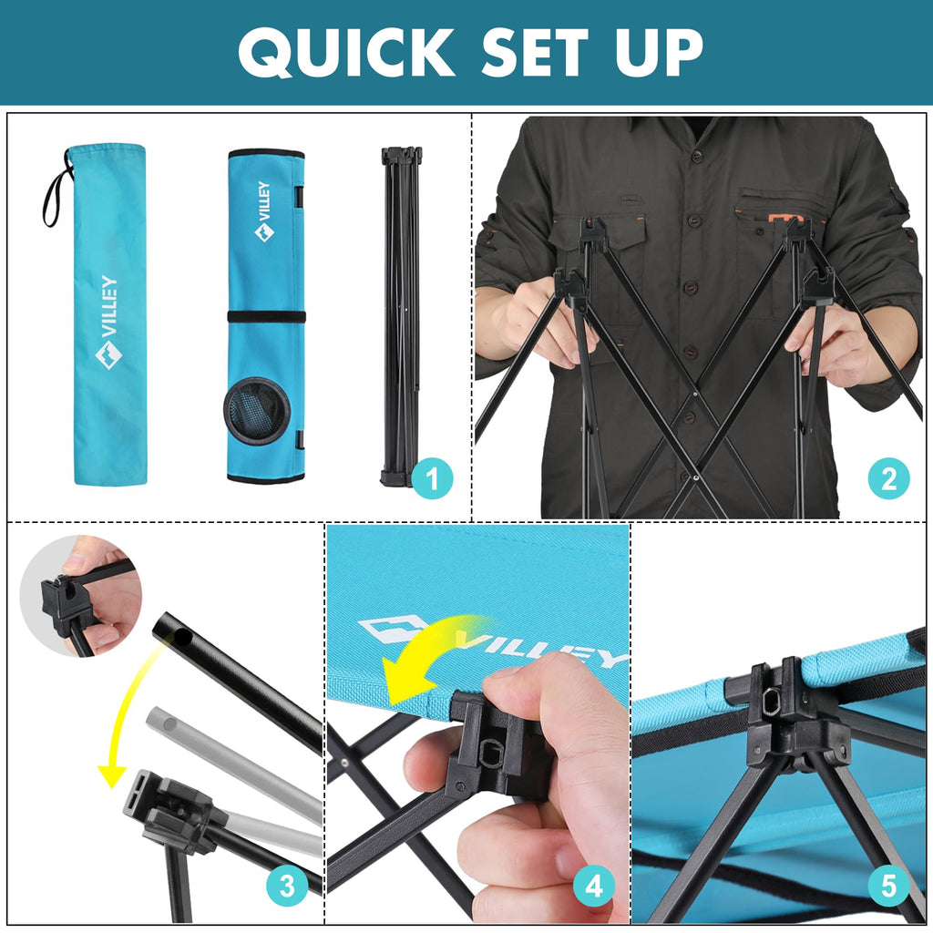 Folding Camping Table with 2 Cup Holders Y310865