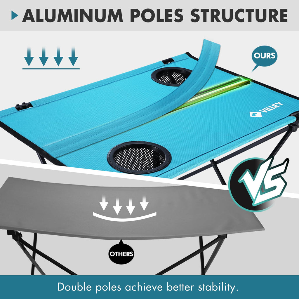 Folding Camping Table with 2 Cup Holders Y310865