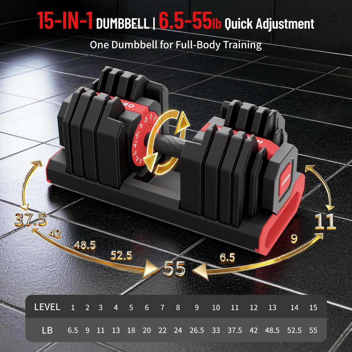 15 in 1 Adjustable Dumbbell Weight V45445