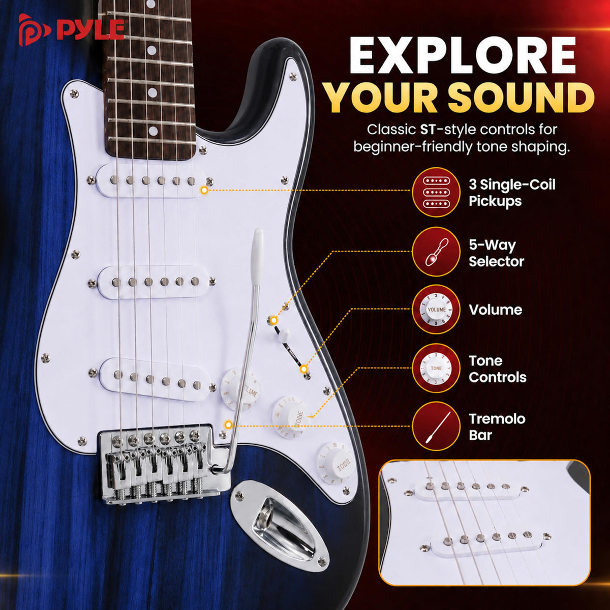 Blue Burst Electric Guitar and Amp Kit H719