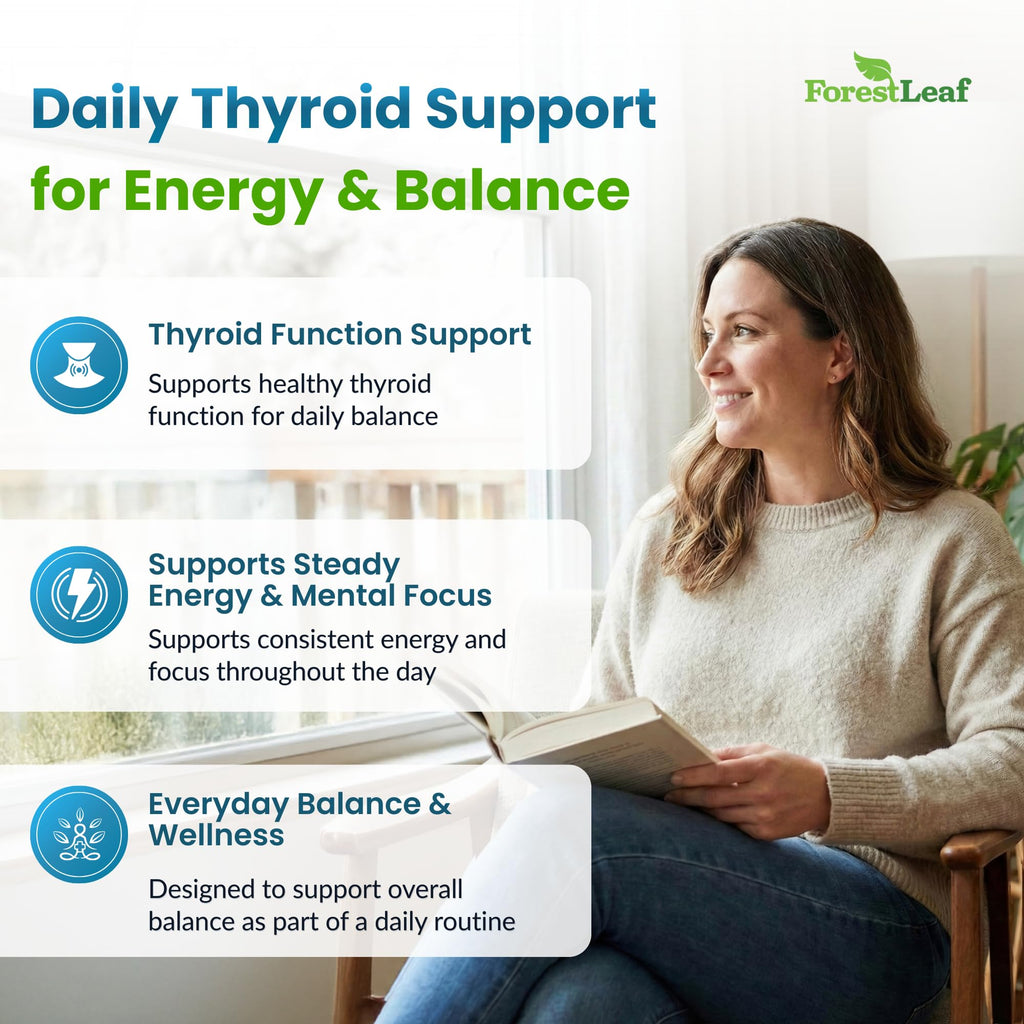 All Natural Thyroid Support Supplement with Iodine, B12, Zinc, Selenium, Ashwagandha - 60 Vegetarian Capsules O98440