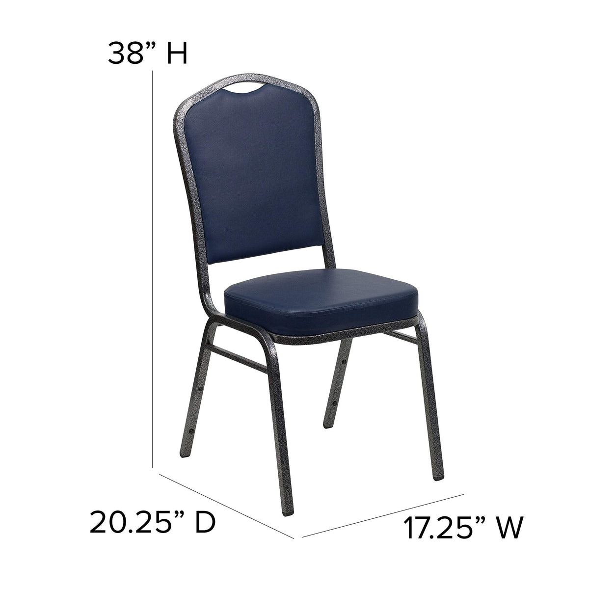 Silver Vinyl Stackable Banquet Chair Q135