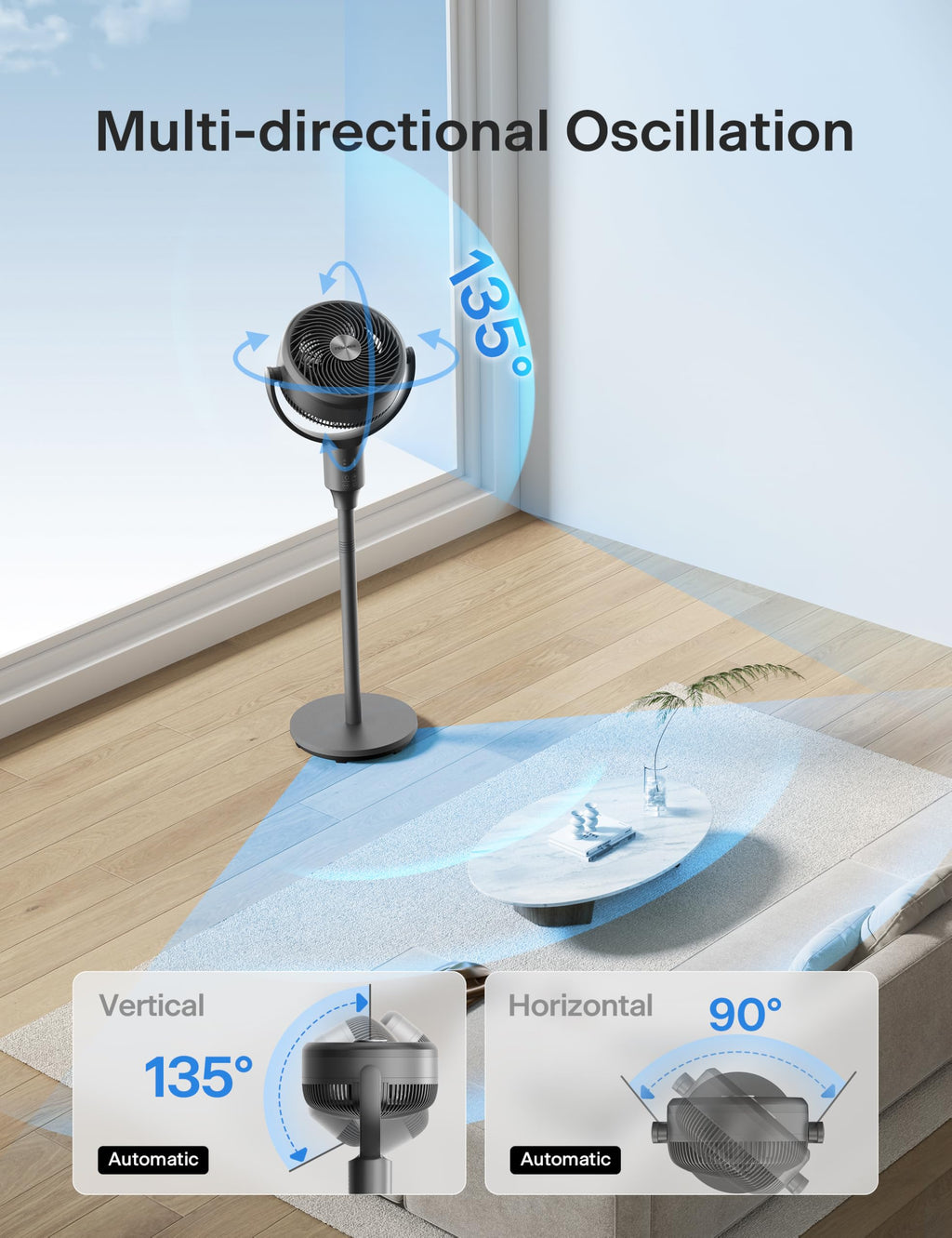 Grey Pedestal Fan I9469