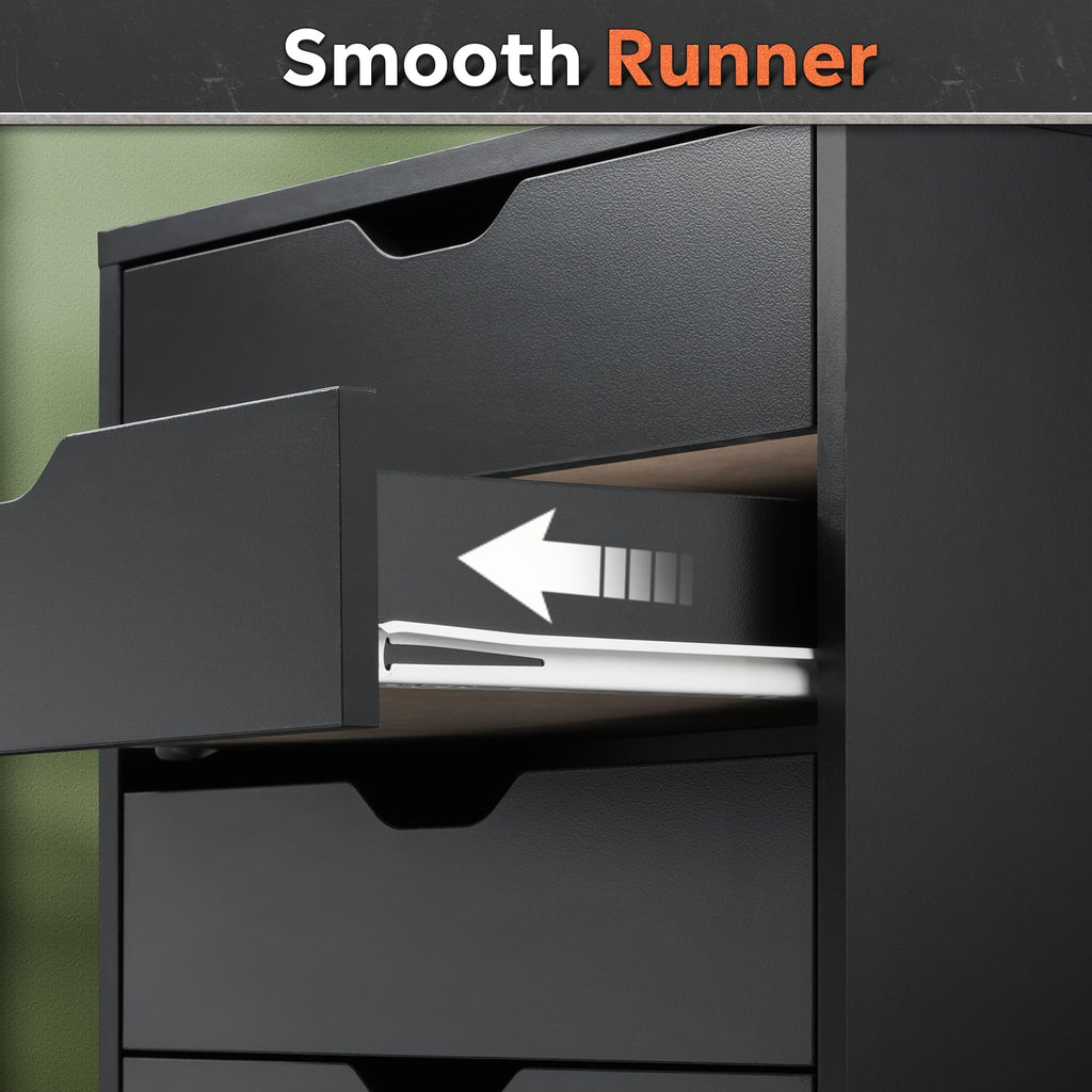 5 Drawer Black Filing Cabinet L86761