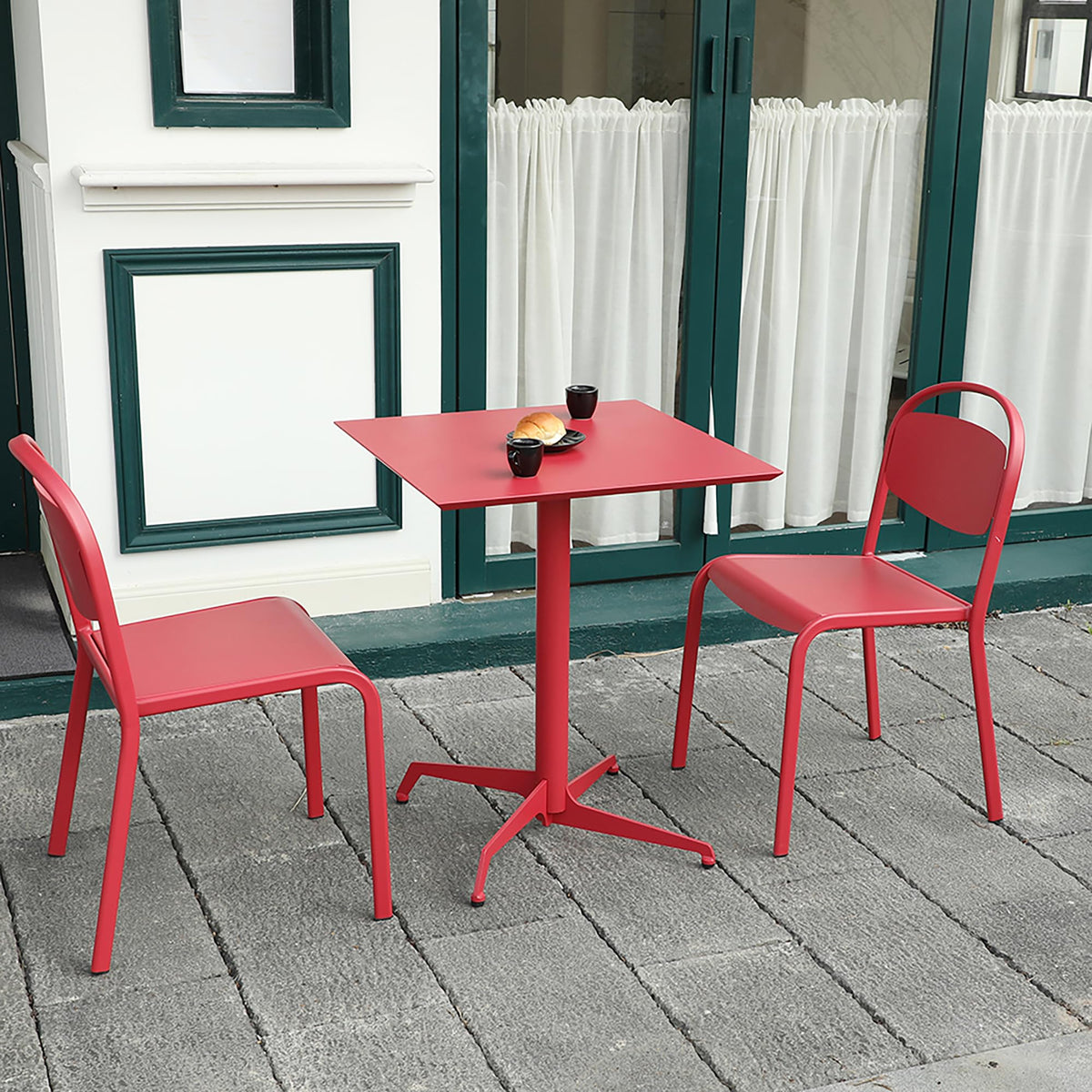 Square Folding Table, Indoor & Outdoor Iron Table T1471