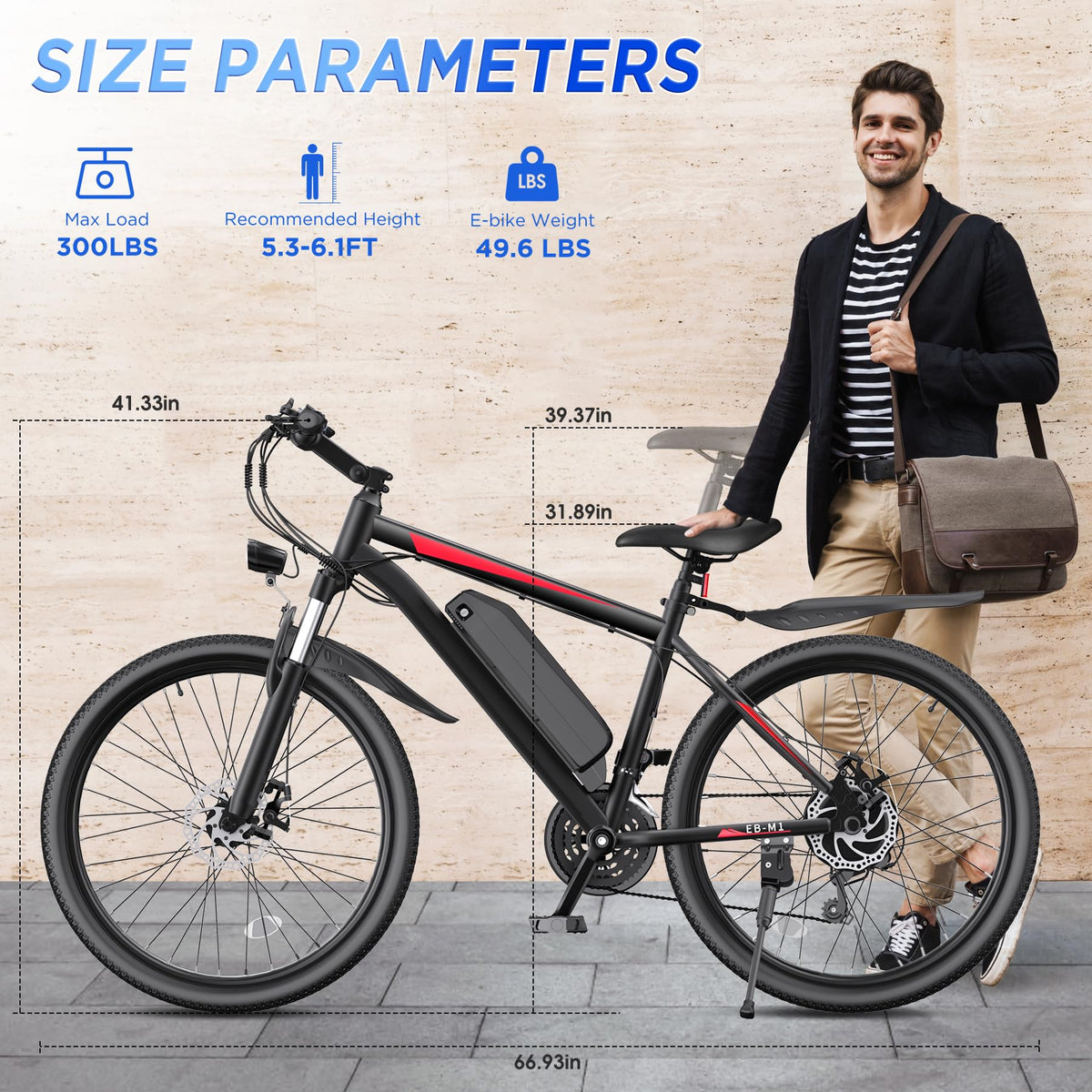 26" Electric Mountain Bike with 1000W Peak Motor X632665