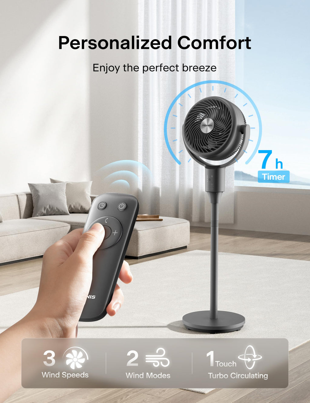Grey Pedestal Fan I9469