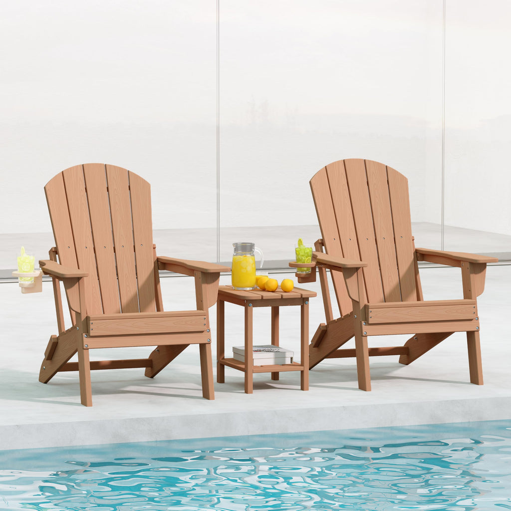 Adirondack Chair Set of 2 with Cup Holders & Table L2422
