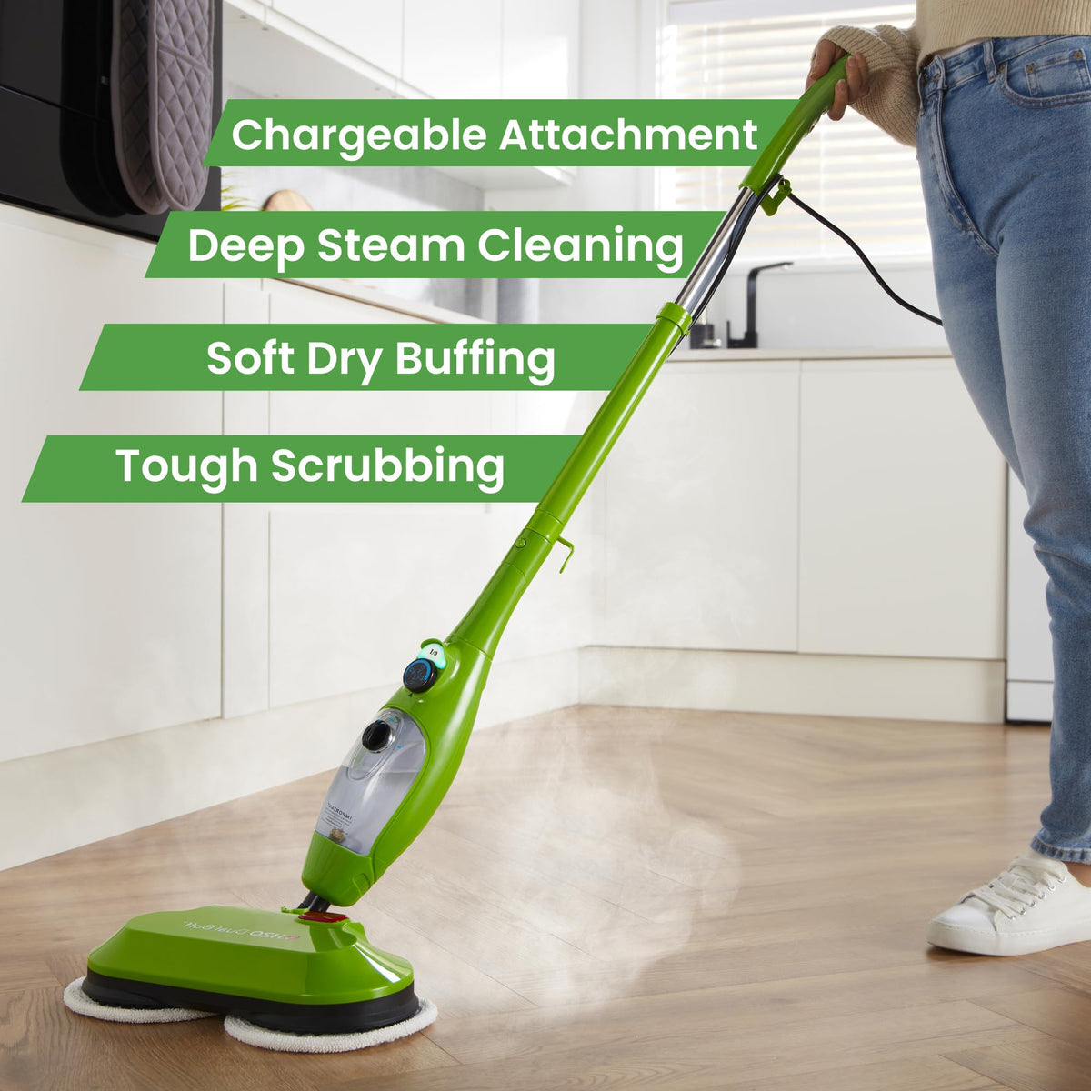 8 in 1 Handheld Steam Mop with 2 Washable Scrub Pads H194