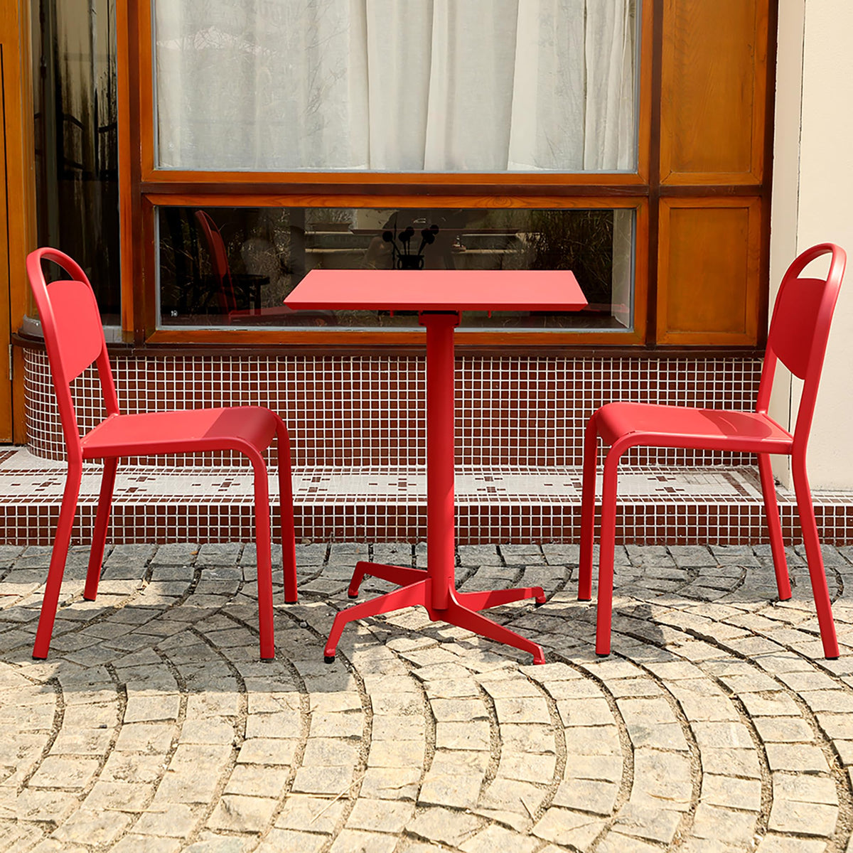Square Folding Table, Indoor & Outdoor Iron Table T1471