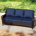 3-Seater Wicker Sofa with Removable Cushions I746604