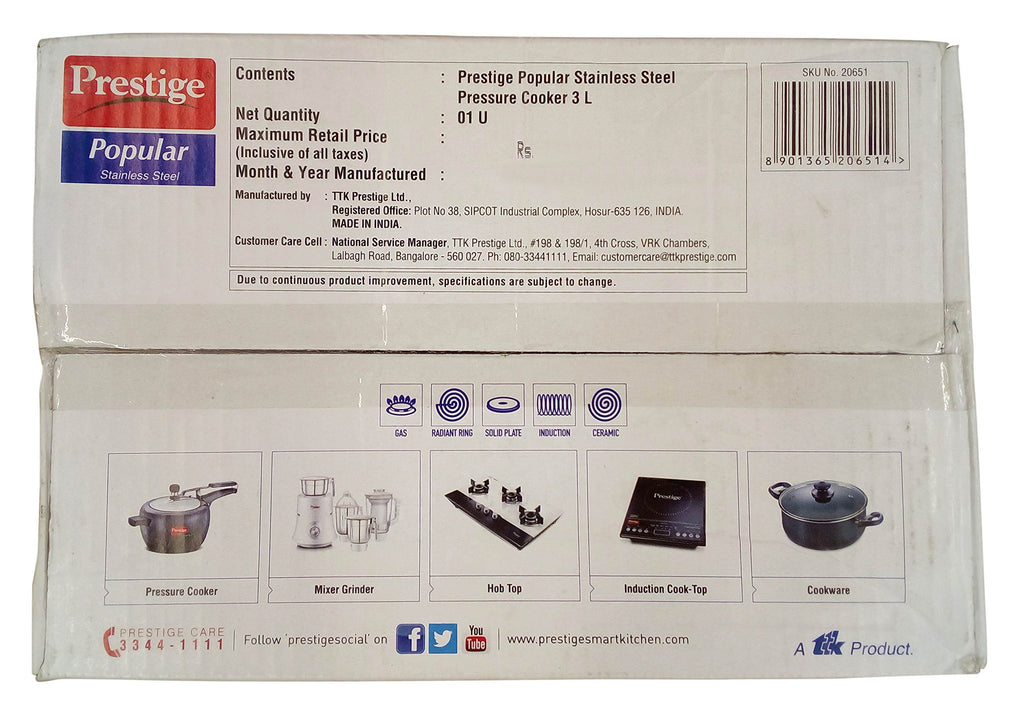 Stainless Steel Pressure Cooker 3 Litre Q45493