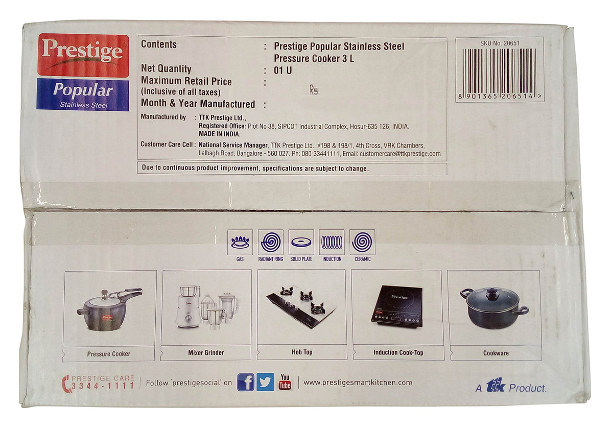 Stainless Steel Pressure Cooker 3 Litre Q45493
