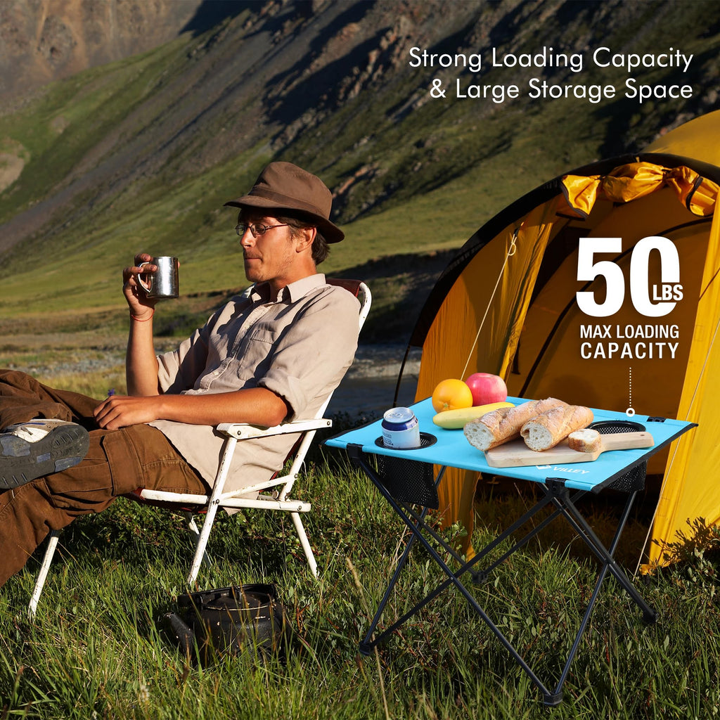 Folding Camping Table with 2 Cup Holders Y310865