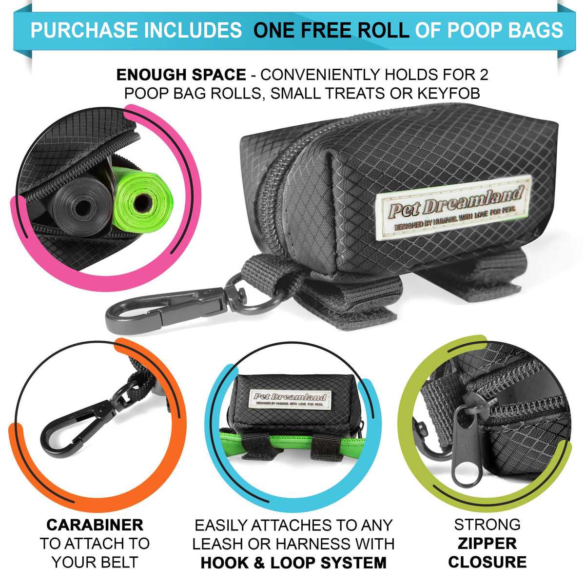 Hands Free Dog Leash and Poop Bag Dispenser U103112