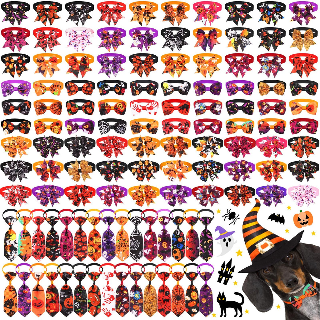 120 Pcs Dog Bow Tie Collar Set R763