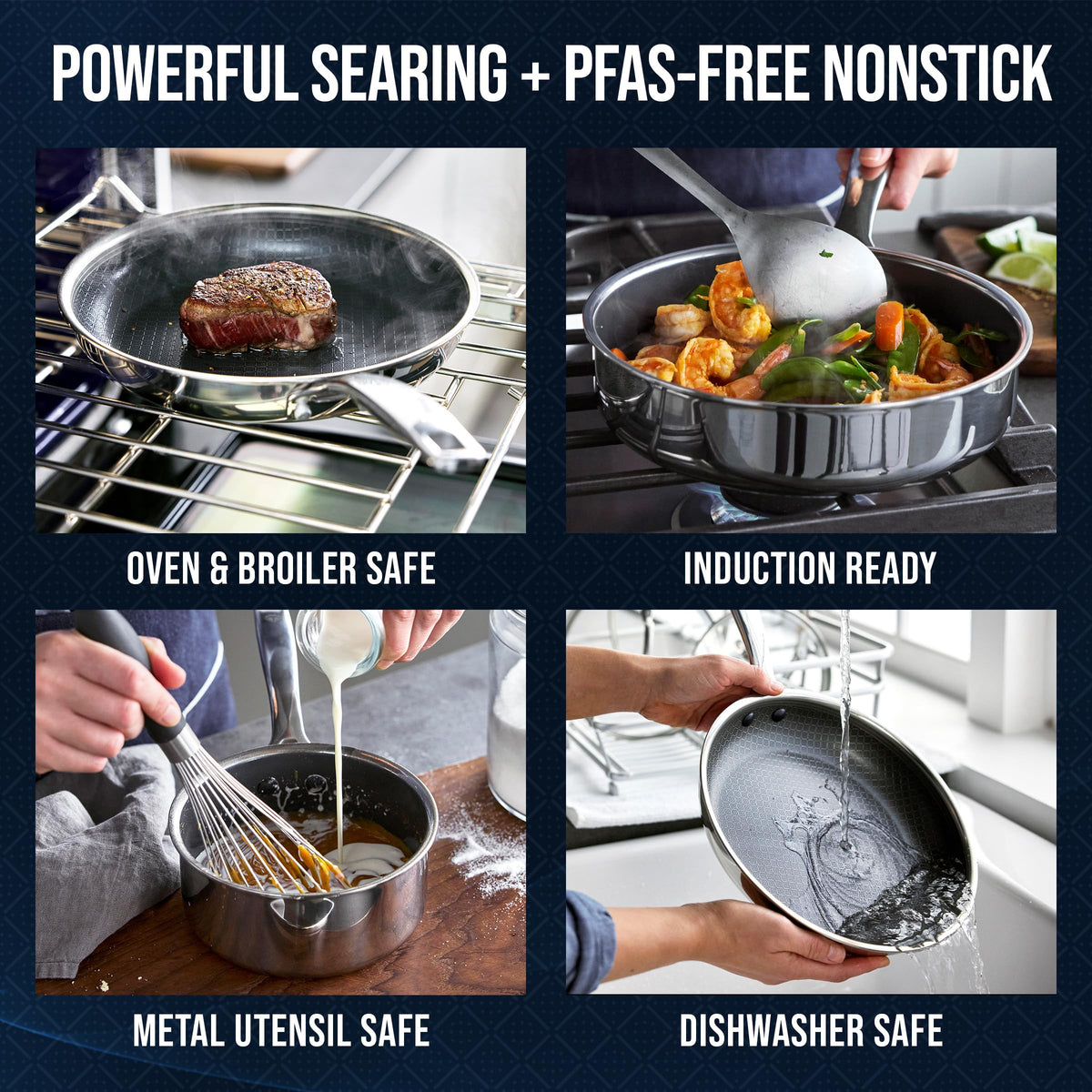 16 Piece Nonstick Stainless Steel Cookware Set L460