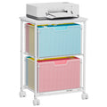 White 2 Drawer Rolling File Cabinet B45805